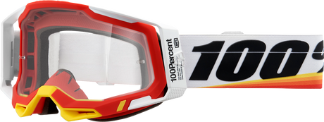 100% Racecraft 2 Goggle - Arsham Red with Clear Lens - Universal Fit for Motocross and Off-Road Vehicles (Part #50009-00016)