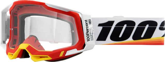 100% Racecraft 2 Goggle - Arsham Red with Clear Lens - Universal Fit for Motocross and Off-Road Vehicles (Part #50009-00016)