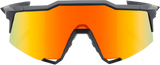 100% Speedcraft Sunglasses - Soft Tact Black with HiPER Red Multilayer Mirror Lens for Motorcycle and Cycling Enthusiasts