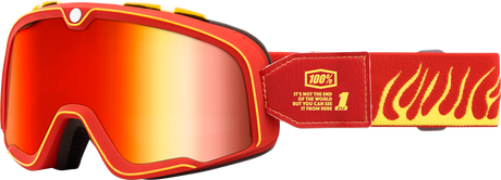 100% Barstow Goggle with Death Spray Red Mirror Lens - Universal Motorcycle and Off-Road Vehicle Fitment
