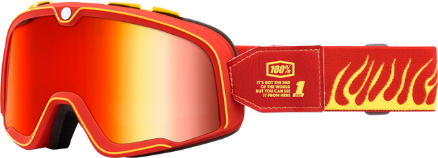 100% Barstow Goggle with Death Spray Red Mirror Lens - Universal Motorcycle and Off-Road Vehicle Fitment