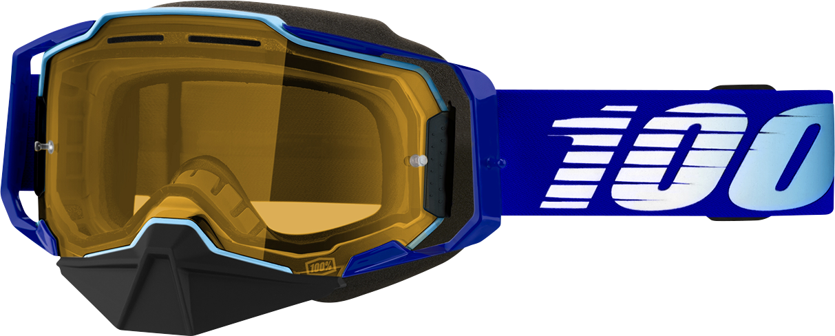 100% Armega Snow Goggle - Royal Yellow Lens for Ski and Snowboard Helmets