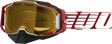 100% Armega Snow Goggle - Oversized Deep Red Frame with Yellow Lens for Ski and Snowboard Helmets