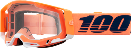 100% Racecraft 2 Goggle with Clear Lens - Coral Frame, Fits Honda CRF250R, Yamaha YZ250F, Kawasaki KX250F, KTM SX250, and Suzuki RMZ250