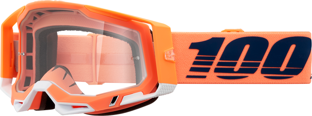 100% Racecraft 2 Goggle with Clear Lens - Coral Frame, Fits Honda CRF250R, Yamaha YZ250F, Kawasaki KX250F, KTM SX250, and Suzuki RMZ250