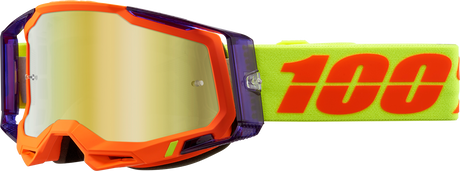 100% Racecraft 2 Goggle - Panam Gold Mirror Lens - Compatible with ATV, MX, Off-Road Bikes