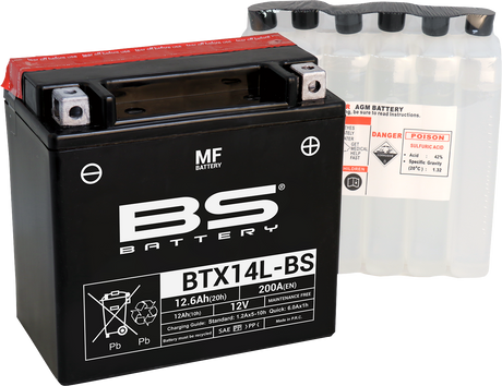 BS BATTERY Battery - BTX14L-BS (YTX) 300605