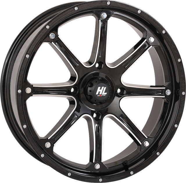 HIGH LIFTER Wheel - HL4 - Front/Rear - Gloss Black w/Machined - 14x7 - 4/110 - 4+3 (+10 mm) 14HL04-1110