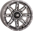 HIGH LIFTER Wheel - HL22 - Front/Rear - Gun Metal Gray w/Machined - 14x7 - 4/137 - 4+3 (+10 mm) 14HL22-1837