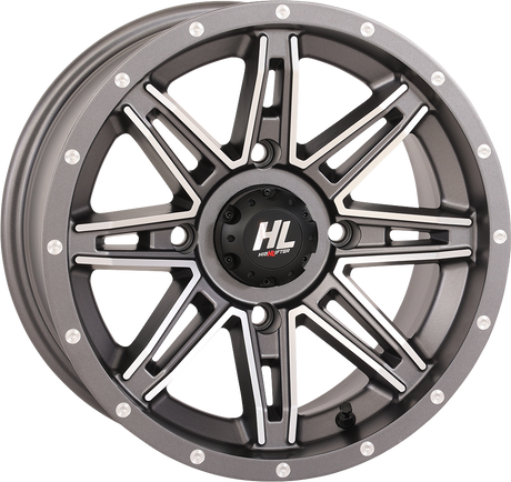 HIGH LIFTER Wheel - HL22 - Front/Rear - Gun Metal Gray w/Machined - 14x7 - 4/137 - 4+3 (+10 mm) 14HL22-1837