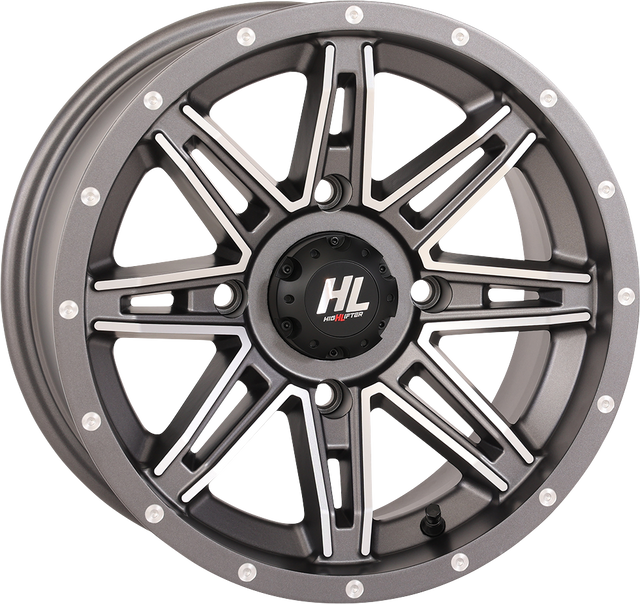 HIGH LIFTER Wheel - HL22 - Front/Rear - Gun Metal Gray w/Machined - 14x7 - 4/137 - 4+3 (+10 mm) 14HL22-1837