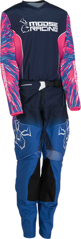 MOOSE OFFROAD Youth Agroid Pants - Pink/Blue - US 26 2903-2265