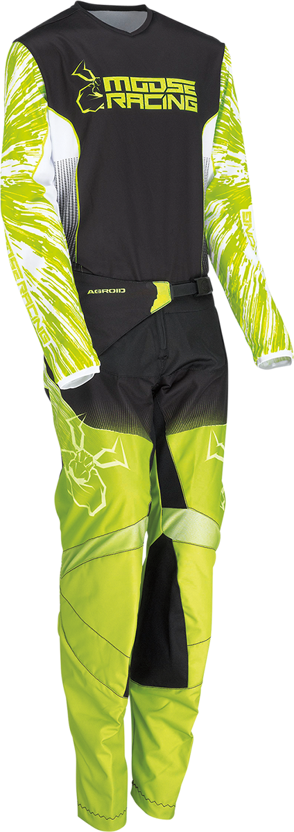 MOOSE OFFROAD Youth Agroid Pants - Hi-Vis/Black - US 28 | Durable Off-Road Riding Pants with Athletic Fit for ATV and Dirt Bike