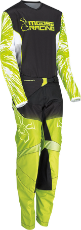 MOOSE OFFROAD Youth Agroid Pants - Hi-Vis/Black - US 28 | Durable Off-Road Riding Pants with Athletic Fit for ATV and Dirt Bike