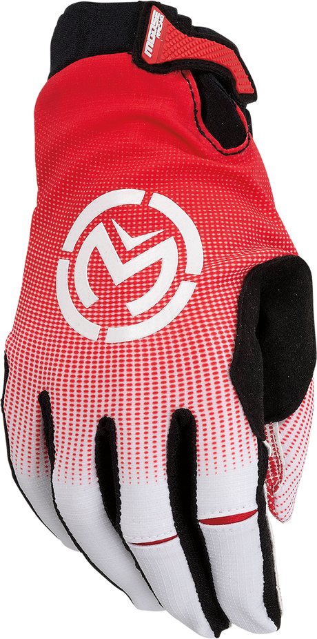 MOOSE OFFROAD SX1™ Gloves - Red/White for Jeep, Truck, and SUV - Large (Part No. 3330-7323)