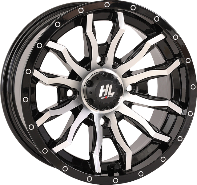 HIGH LIFTER Wheel - HL21 - Front/Rear - Gloss Black w/Machined - 22x7 - 5/4.5 - 4+3 (+10 mm) 22HL21-1145