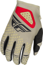 Fly Racing Youth Kinetic Sym Gloves - Light Grey/Red/Black for Offroad Motorcycles, Youth Large