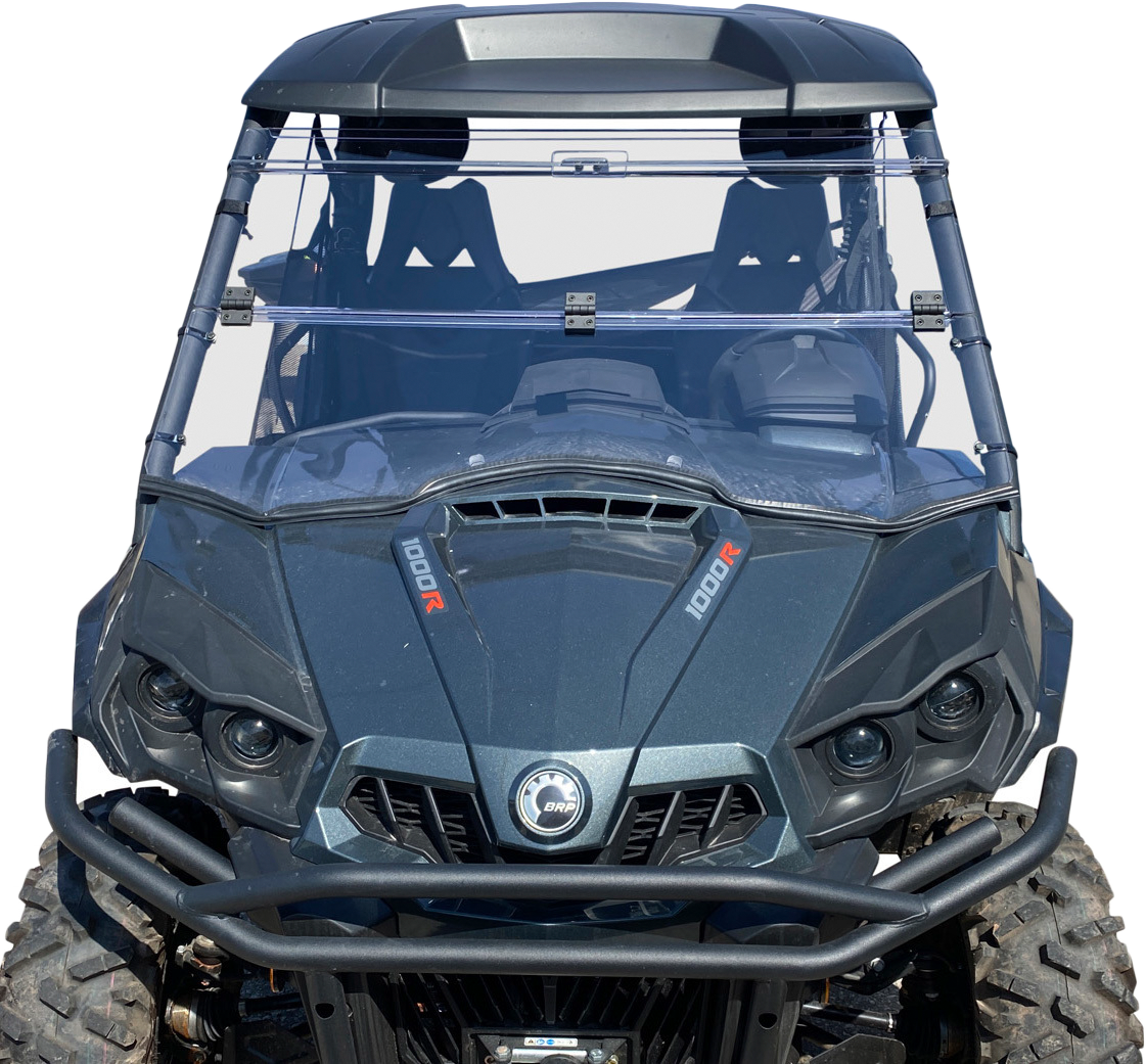 Open Trail Folding Windshield for Can-Am Commander Max 1000 and E Models – Easy Fold Design with Water-Resistant Hinges