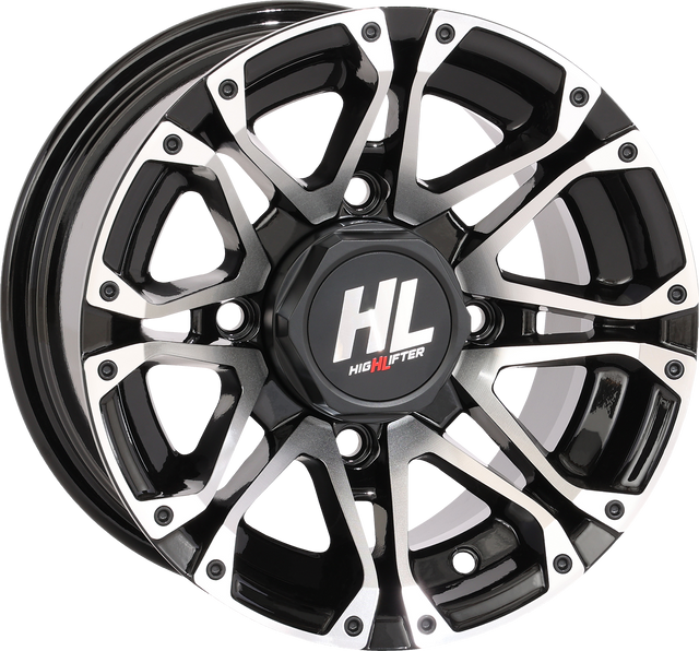 HIGH LIFTER Wheel - HL3 - Front/Rear - Gloss Black w/Machined - 12x7 - 4/156 - 4+3 (+5 mm) 12HL03-1156