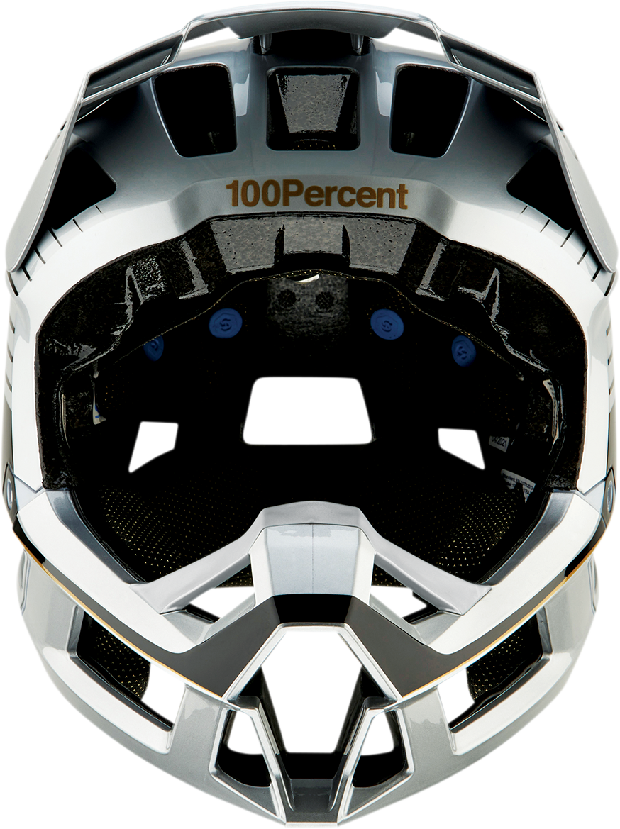 100% Trajecta Helmet with Fidlock - Ranelagh Silver Large Enduro & All Mountain Bike Helmet