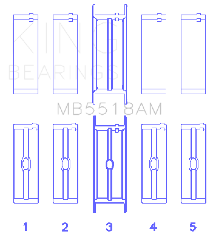 King Engine Bearings AMC / Jeep 390 & 401 (Undersize 0.30in) Crankshaft Main Bearing Set