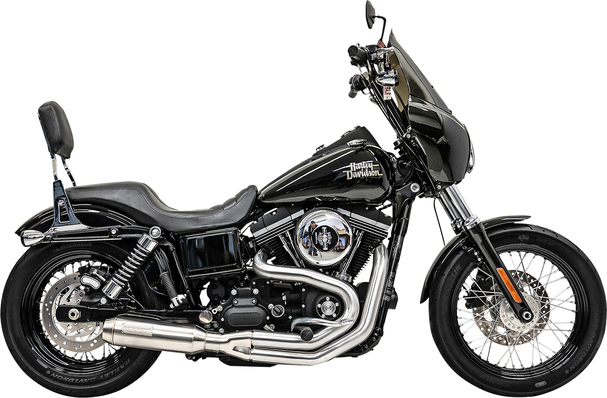 BASSANI XHAUST 2-into-1 Mid-Length Super Bike Exhaust System - Stainless Steel 1D4SS