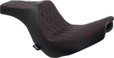 DRAG SPECIALTIES SEATS Predator III 2-Up Seat for Harley FL/FX Models 2018-2024 with Red Stitching