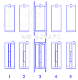 King Ford 260CI/289CI/302 5.0L Windsor Coated Crankshaft Main Bearing Set of 5 (Size STDX)