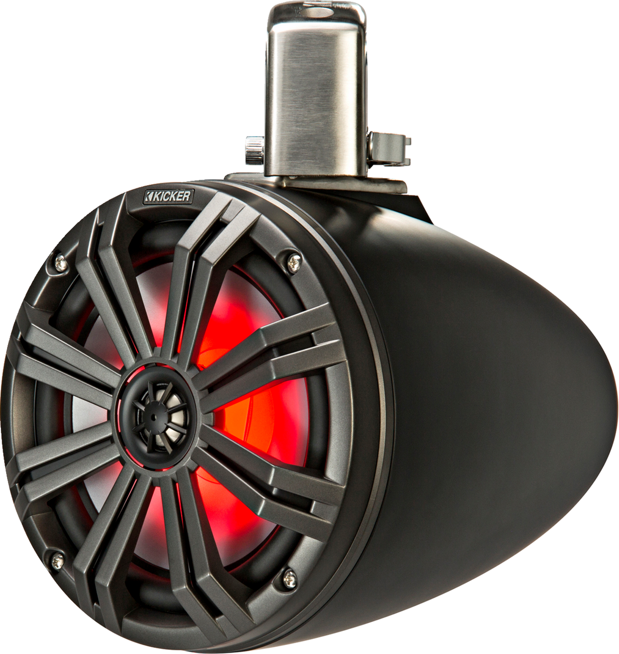 KICKER 8-Inch Marine Grade Speakers 45KMTC8 with Swivel Mounts and LED Grille for Universal Marine and Vehicle Fitment