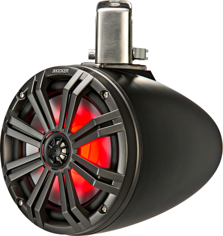 KICKER 8-Inch Marine Grade Speakers 45KMTC8 with Swivel Mounts and LED Grille for Universal Marine and Vehicle Fitment