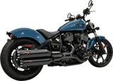 BASSANI XHAUST 4" Slip-On Mufflers - Black 8CH17B