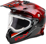 Fly Racing Trekker CW Conceal Helmet with Electric Shield - Red/Black, Small