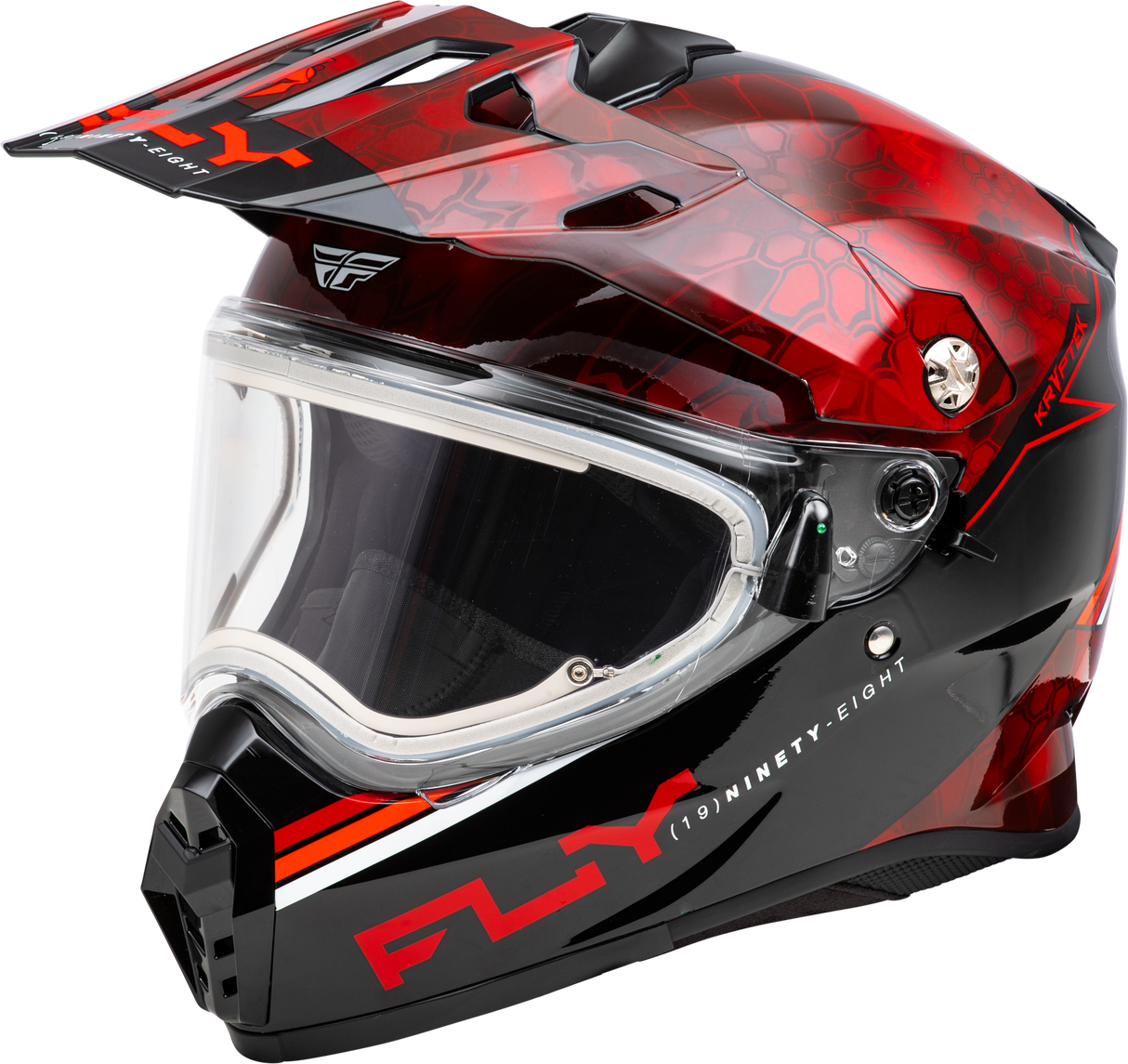 Fly Racing Trekker CW Conceal Helmet with Electric Shield - Large, Red/Black for ATV, Motorcycle, and Off-Road Vehicles