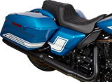 Drag Specialties Seats Predator 1Up Seat with Vinyl Cover for Harley FLH 2008-2023, Double Diamond Black Stitch - Part #0801-1483