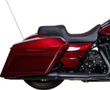 DRAG SPECIALTIES SEATS Predator 1Up Seat for Harley FLH 2008-2023 with Vinyl Cover and Double Diamond Red Stitch