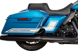 Drag Specialties Seats Predator 1Up Seat for Harley FLH 2008-2023 with Vinyl Cover and Double Diamond Silver Stitch