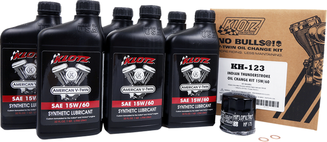 KLOTZ OIL Oil Change Kit - Indian Thunderstroke - 20W-40 KH-123