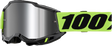100% Accuri 2 Goggle Neon Yellow with Silver Mirror Lens - Compatible with Motocross, Off-Road, and ATV Vehicles (Part 50014-00040)