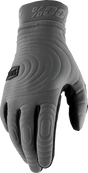 100% Brisker Xtreme Gloves - Charcoal - Medium | Insulated Soft-Shell Motorcycle Gloves for Cold Weather