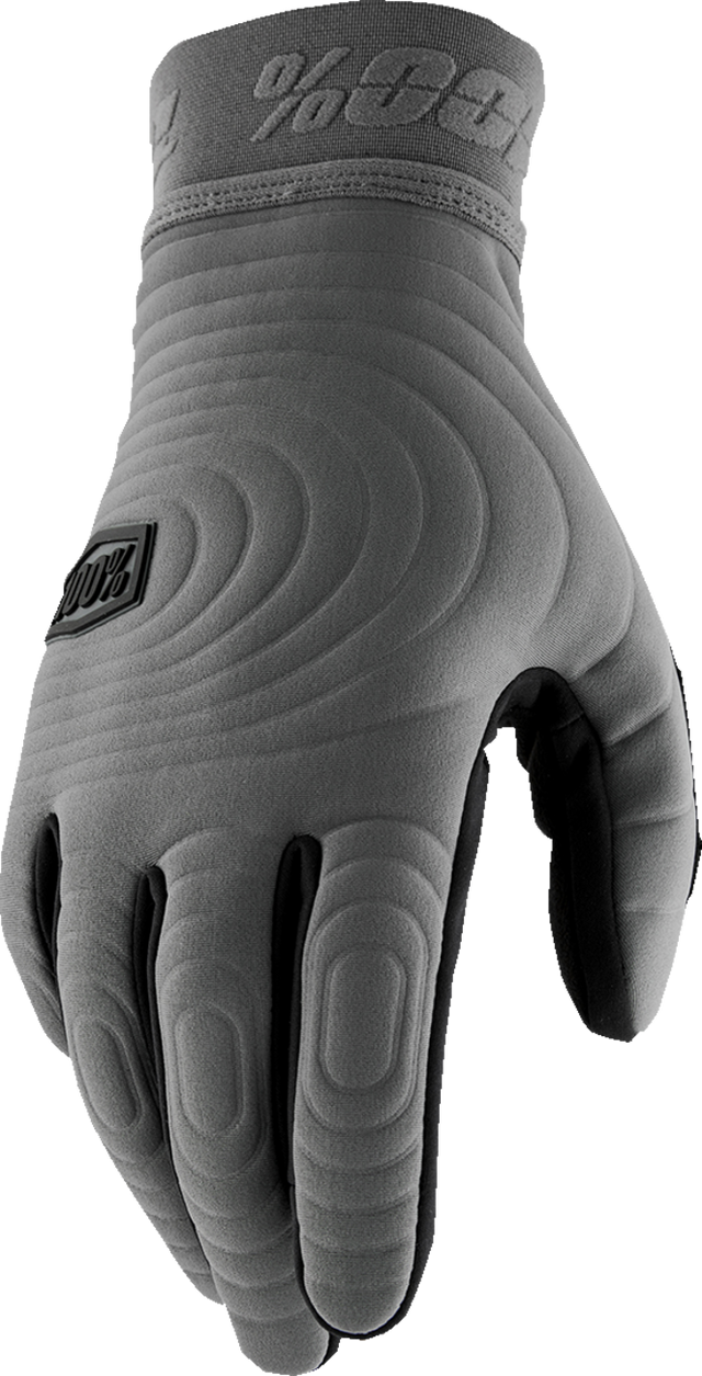 100% Brisker Xtreme Gloves Small - Charcoal | Insulated Soft-Shell Motorcycle Gloves for Cold Weather