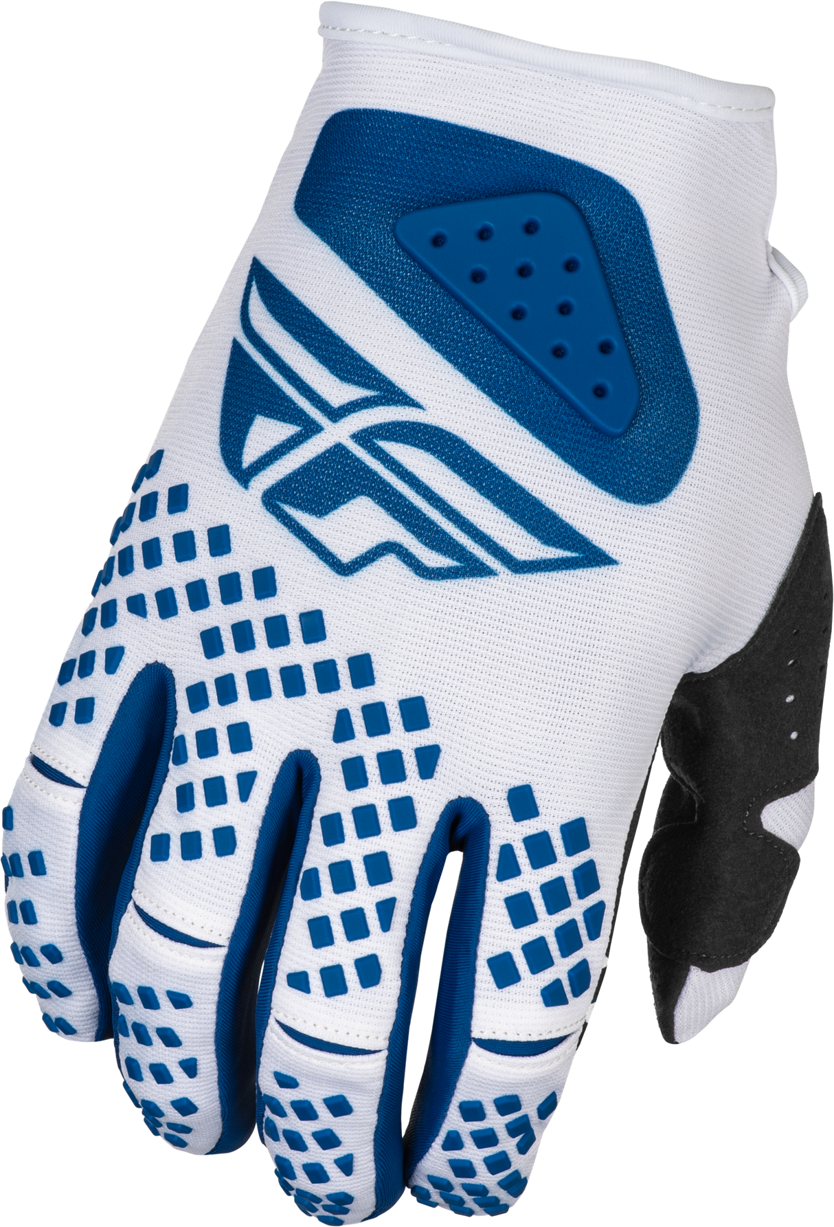 Fly Racing Kinetic Center Gloves White/Navy Medium with Adjustable Wrist Fit for Motorcycles and ATV