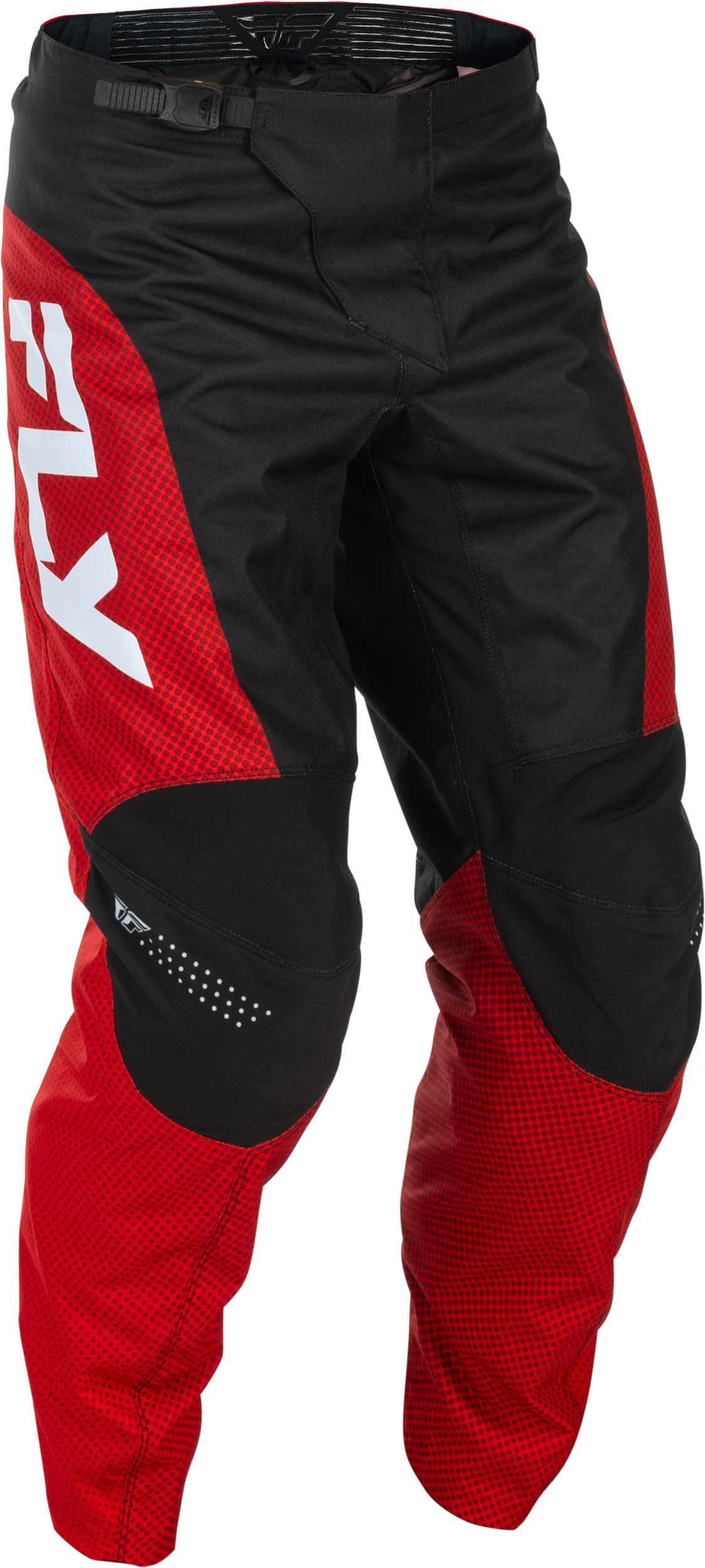 Fly Racing F 16 Pants for Motocross Bikes – Red/Black/White, Size 28 – Durable 600D Polyester, Adjustable Fit