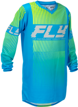 Fly Racing Youth F 16 Jersey Blue/Hi Vis YXL - Lightweight Motorcycle Jersey for Youth Riders