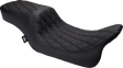 Drag Specialties Seats Predator 2-Up Seat for Harley FLH/FLTR 2008-2023 - Vinyl Double Diamond