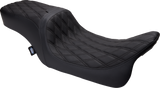 Drag Specialties Seats Predator 2-Up Seat for Harley FLH/FLTR 2008-2023 - Vinyl Double Diamond