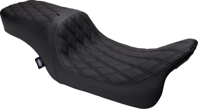 Drag Specialties Seats Predator 2-Up Seat for Harley FLH/FLTR 2008-2023 - Vinyl Double Diamond