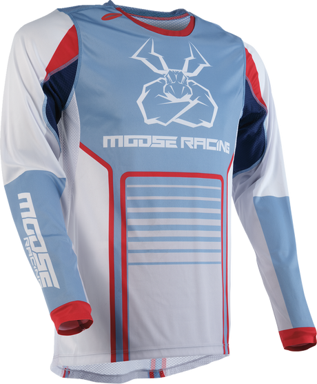 Moose Offroad Agroid Jersey - Gray/Blue Medium - Designed for Off-Road Vehicles