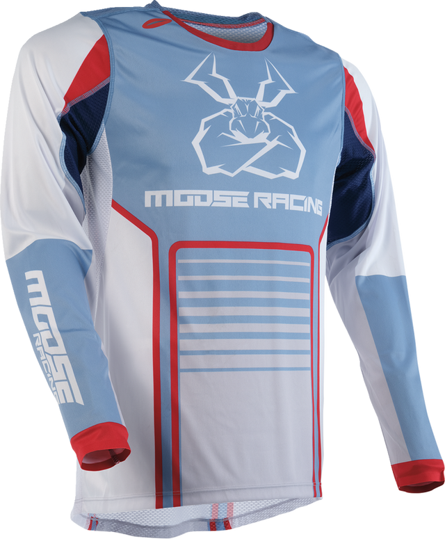 Moose Offroad Agroid Jersey - Gray/Blue Medium - Designed for Off-Road Vehicles