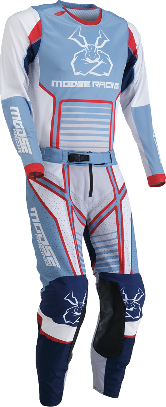 Moose Offroad Agroid Jersey - Gray/Blue Medium - Designed for Off-Road Vehicles
