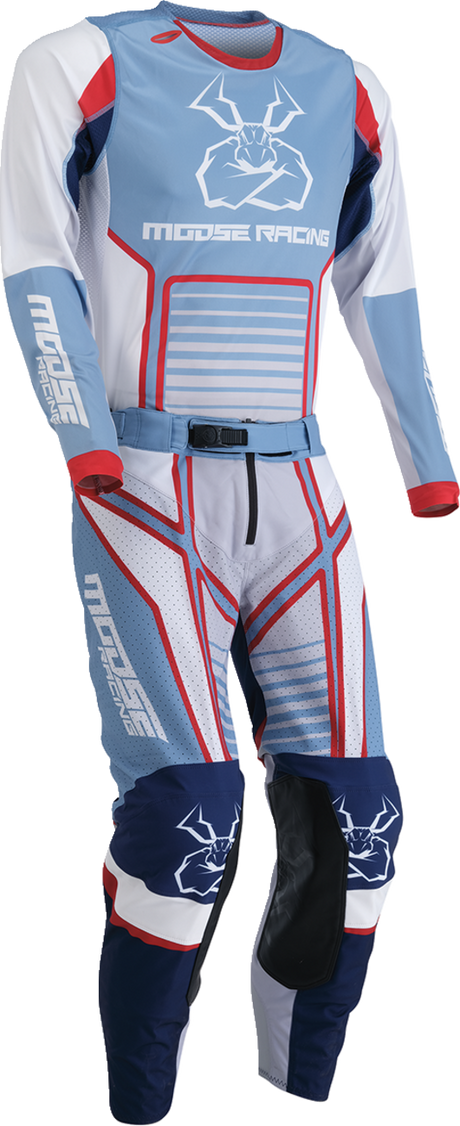 Moose Offroad Agroid Jersey - Gray/Blue Medium - Designed for Off-Road Vehicles